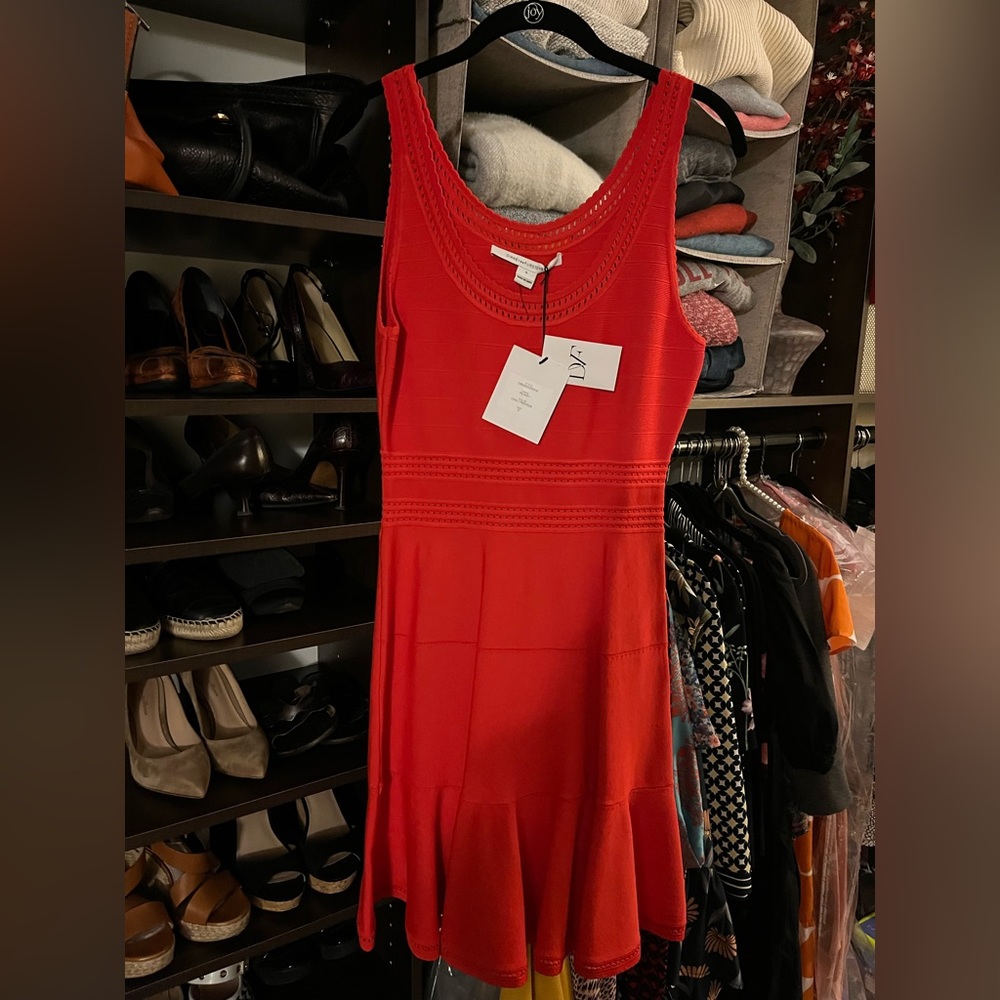 Red knit Diane con Furstenberg dress brand new
